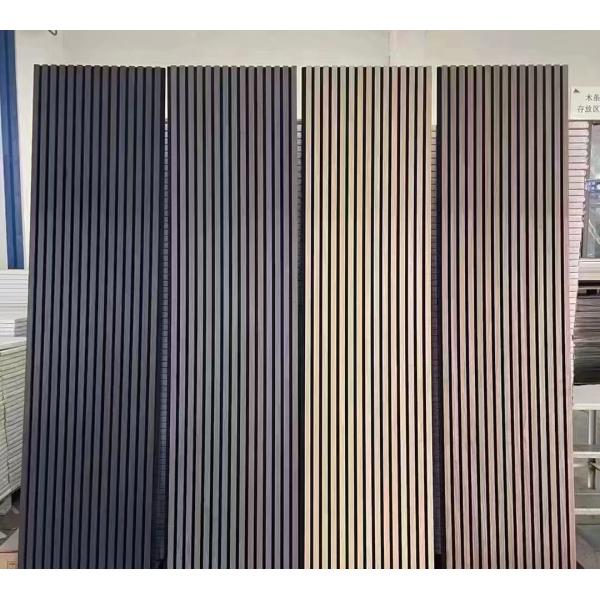 Eco Friendly Wood Acoustic Slat Wall Panel Polyester PET Board PVC Or Melamine Veneer