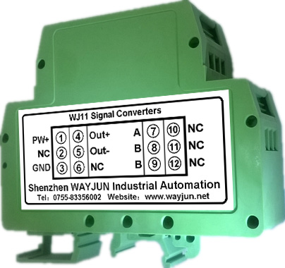 WAYJUN 3000VDC isolation RTD PT100 temperature Signal Isolators(one in one out) Green DIN35 signal converter