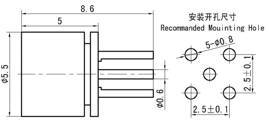 SMP Male RF Coaxial Connector – Limited Detent, PCB Mount, Solder Type