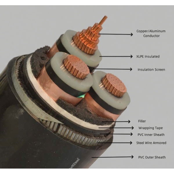 Safe Reliable Medium Voltage Wire Cable Power Distribution In Industrial Applications