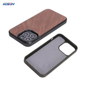 Engraved Microfiber Wooden Phone Case Scratch Resistant Customized