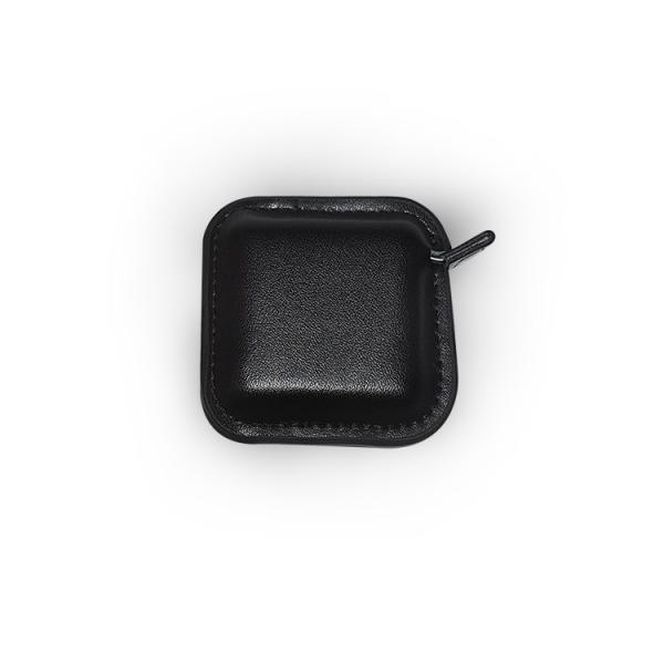 Mini Black Dual-Sided Luxurious Genuine Leather Elastic Apparel Measuring Tape With Custom Brand
