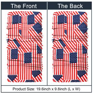 Square 100% Cotton Black Green Red Handkerchief Headband