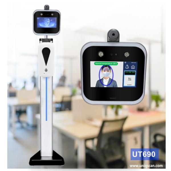 Desktop Type Face Recognition Thermometer With Touch Screen 854 * 480 Body Temperature Measuring Device