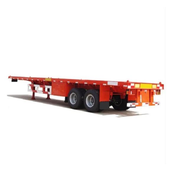 Two Axle Container Flatbed Semi Trailer With 1840mm Tread And 8t Grade