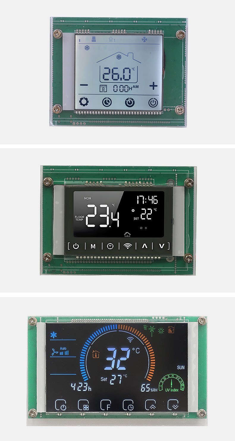 Custom Segment LCD Display with Incell capacitive touchscreen for industrial controls