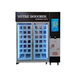 Buy cheap Freezing Beef Meat Vending Machine Lattice Cabinet Credit Card Reader product