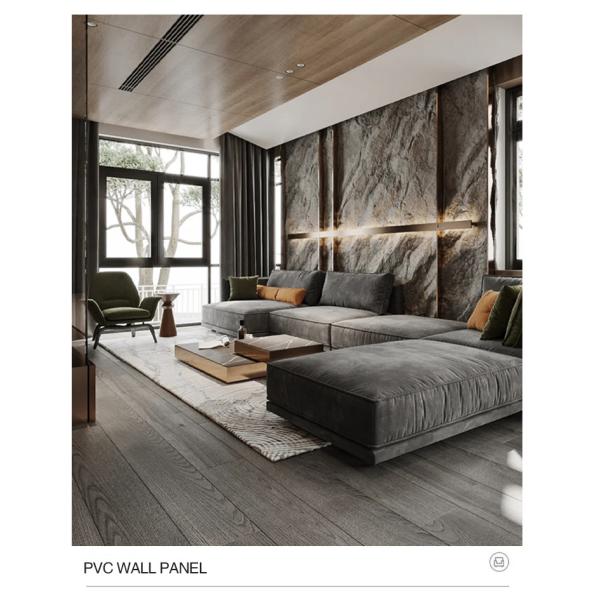Home Decoration TV Background Wall Waterproof And Moisture-proof Marble Wood Veneer Wall Panels