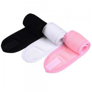 China White Elastic Ajunstable Terry Cloth Spa Headband Stretch Towel Washable Facial Band Makeup Headband For Women on sale