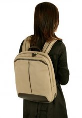 Zippered Computer Backpack Fully Padded Back Leather Laptop Bag
