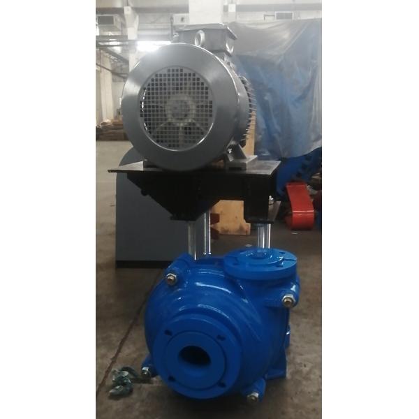 3 / 2 C r Rubber Lined Slurry Pumps Siemens Electric Motor Connected By Belts & Pulleys
