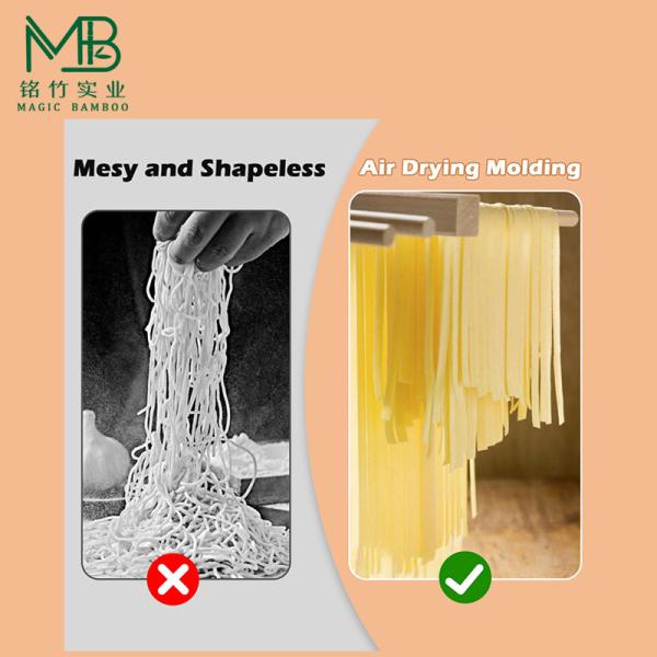 Bamboo Pasta Drying Rack With Transfer Rod For Restaurants