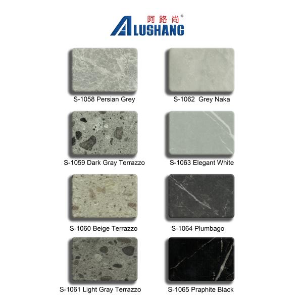 Black Marble Type Alushang Slash Decorated Acp Sheet Exterior Acp Panel Offices Insidewall 4mm Thickness Acp Cladding Building Facade Aluminum Skin 0