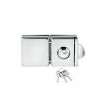 Glass door locks LC-008, stainless steel 304 plate, finishing satin or mirror