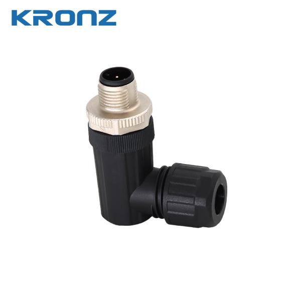 M12 Sensor Connector Angled Screw Waterproof IP67 Circular Connectors 5-pin A Code