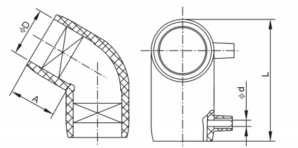 Custom HDPE Electrofusion Fittings , 110mm Electrofusion HDPE 45 Degree Elbow