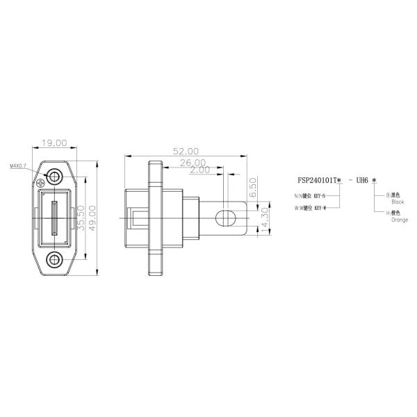 200A High Voltage Power Socket , IP20B Electric Car Charging Sockets