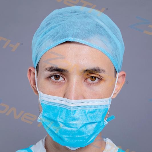 Skin Friendly Adjustable PP Non Woven Bouffant Cap For Doctor