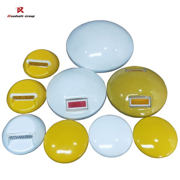 4Inch 10cm Ceramic Road Stud Strong Reflective Cat Eye Marker with White Reflector No-Reflective Cat Eye Raised Makers