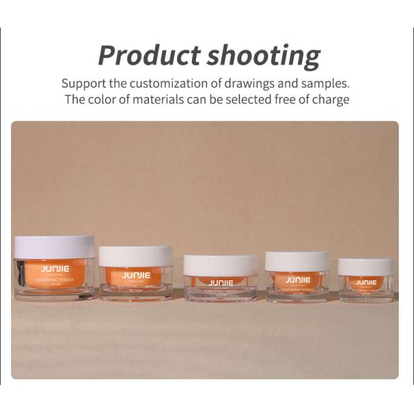 Luxury Clear Orange Double Wall Plastic Cream Jar 10ml 15ml 20ml 30ml 50ml Capacities with Screw Top Cap for Cosmetics