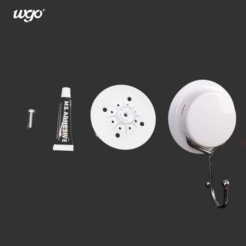 No Residue White Suction Cup Hooks , Silicone Glue Heavy Duty Towel Hooks