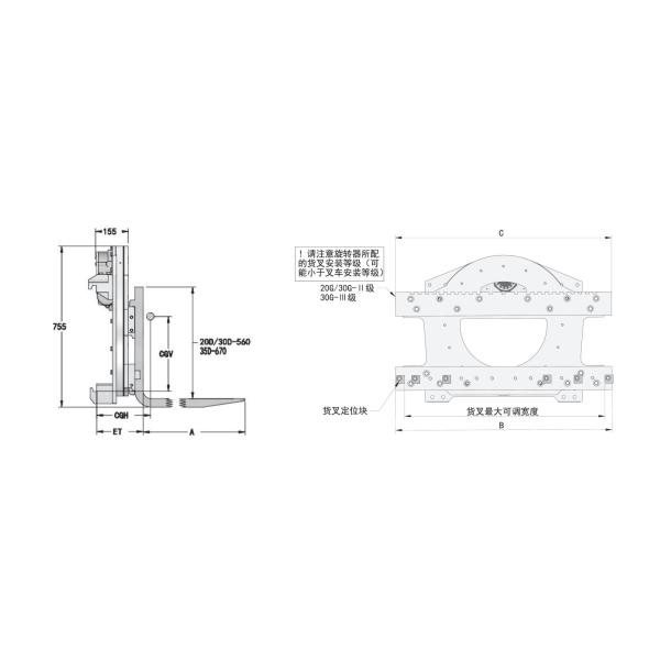 Box Bin 3 Ton 3.5 Ton Forklift Drum Rotator Attachment