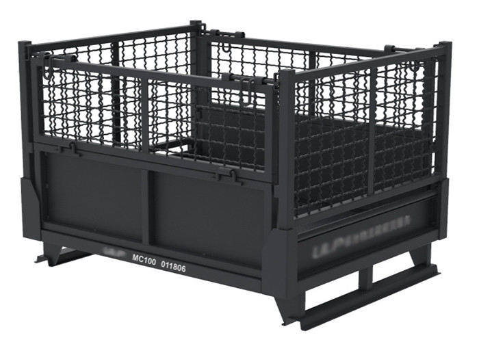 Lockable Pallet Storage Cage Woven Wire Mesh Inter Stackable