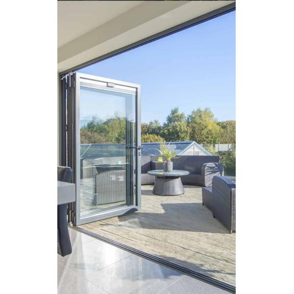 Heavy-Duty Folding Insulating Glass Door With Aluminum Frame And German Hardware Accessories