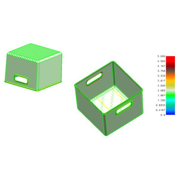 PET Transparent Material Cold Runner Injection Molding High Polish Two Different Size Bins