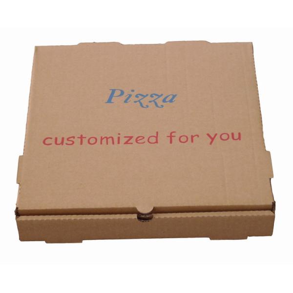 Stripe Folding Brown Paper Box Packaging With Handle For Pizza