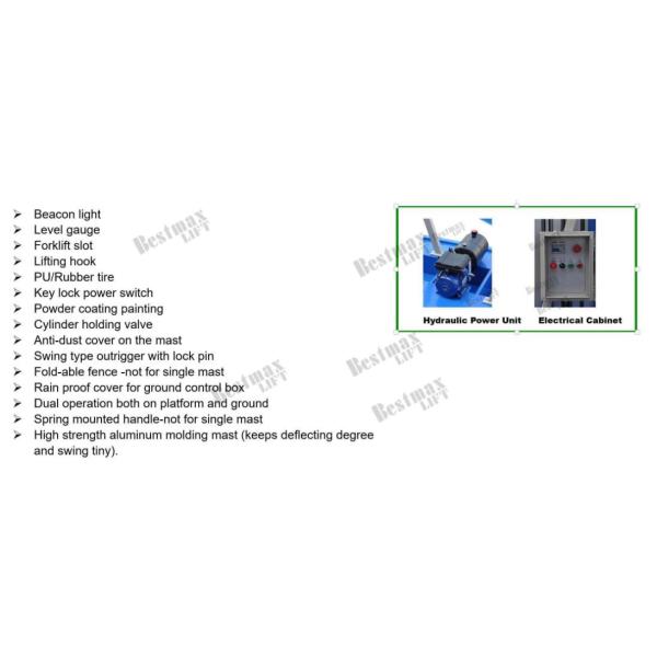 ME800-1 Model Aerial Work Platform Vertical Lift 8 M Max Platform Height