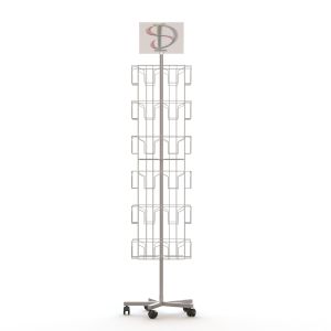 48 DVDs Promotion Books OEM Metal Rotating Display Stand