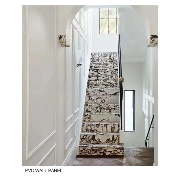 Home Decoration TV Background Wall Waterproof And Moisture-proof Marble Wood Veneer Wall Panels