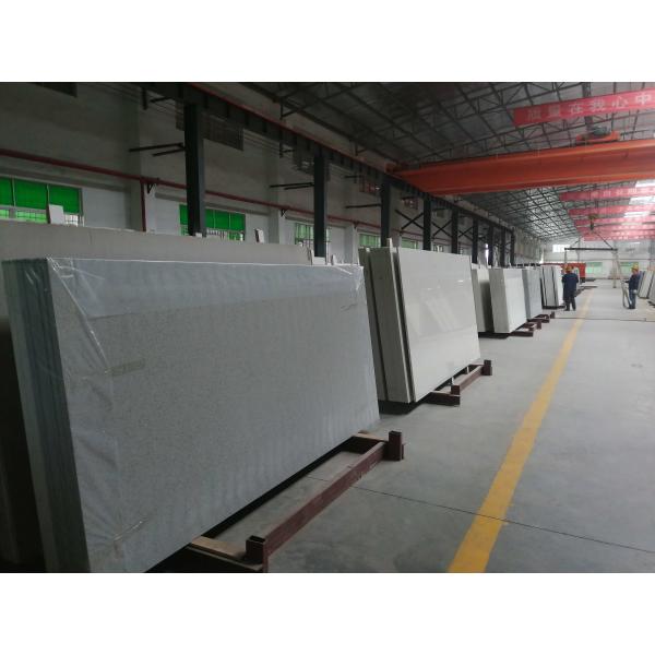 Kitchen Calacatta White Quartz Stone Slab Ice Crack Pattern NSF SGS Certified