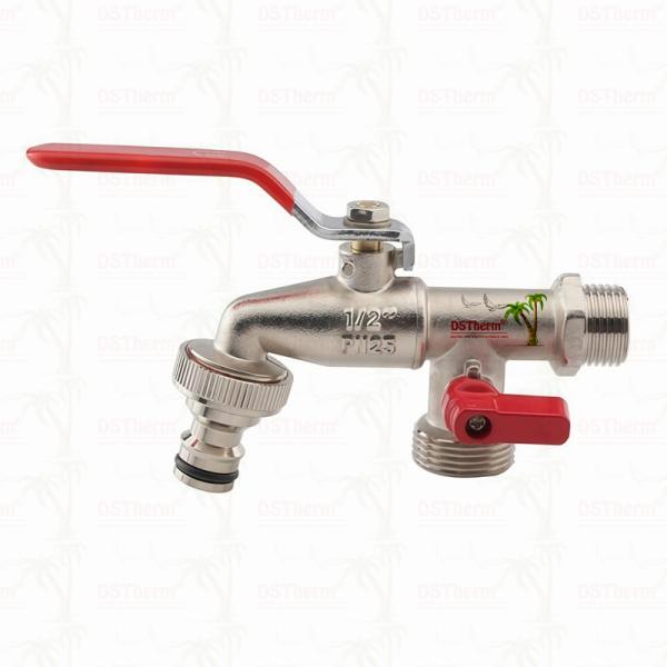 Medium Classic Universal Double Outlet Bibcocks Brass Faucet Brass Tap 1/2"*3/4"*3/4"-1"*3/4"*3/4"