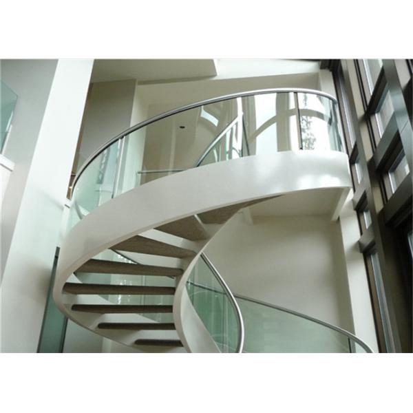 Painted Finish Antique Building Curved Stairs With White Walnut Wood Tread