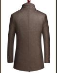 Double Collar Winter Mens Wool Long Coat with Removable Waistcoat and Custom