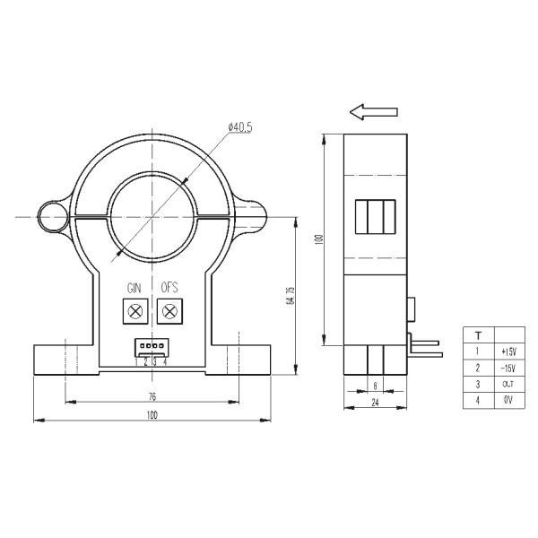 High Precision Hall Effect DC Current Sensor Clamp On Type Easy Installation