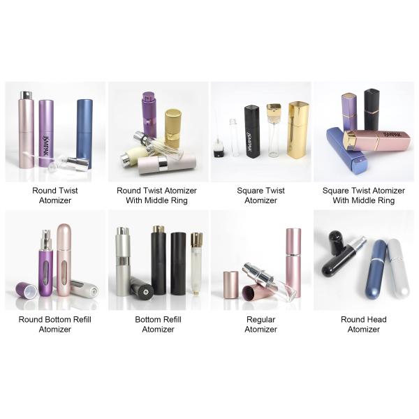 Stripe Aluminum 8ml Twist up Travel Refillable Atomiser Cologne Dispenser Luxury Perfume Spray Bottle