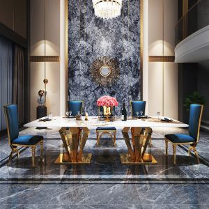 Buy cheap Height 78cm Large Rectangular Marble Dining Square Table Marble Top from wholesalers