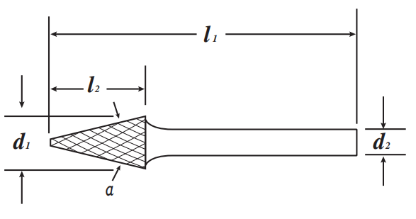 SM-5 28 Degree Pointed Cone Shape Double Cut Standard Carbide Burr With 1/4''Shank For Die Grinder Drill Bit