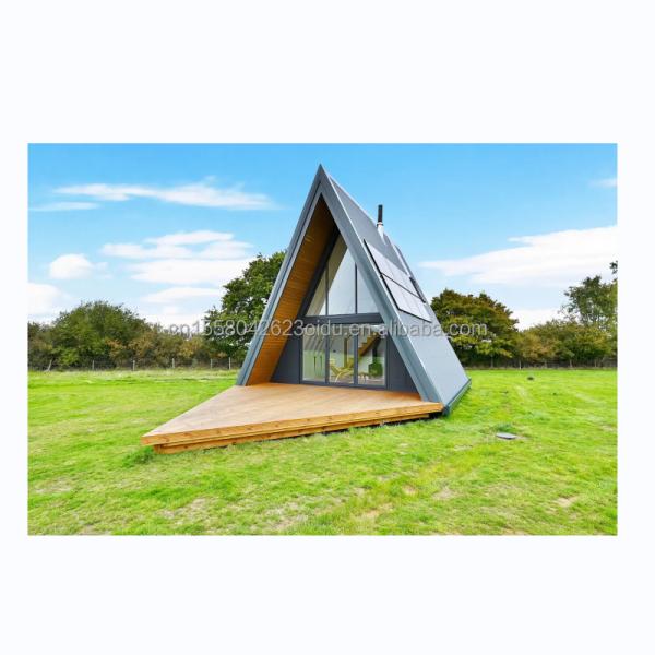 EU Triangle A-Shaped Steel Structure Frame Room Modern Tiny House Prefab Kit Luxury Triangle A-Frame House with Wooden Houses