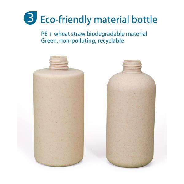 100ml-500ml Recyclable Lotion Shampoo Dispensers with Pump and Wheat Straw Body Material