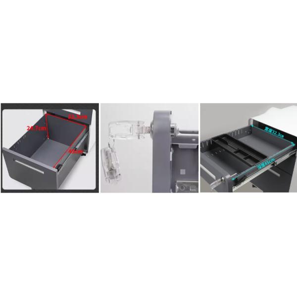Movable 3 Drawer Lockable Filing Cabinet