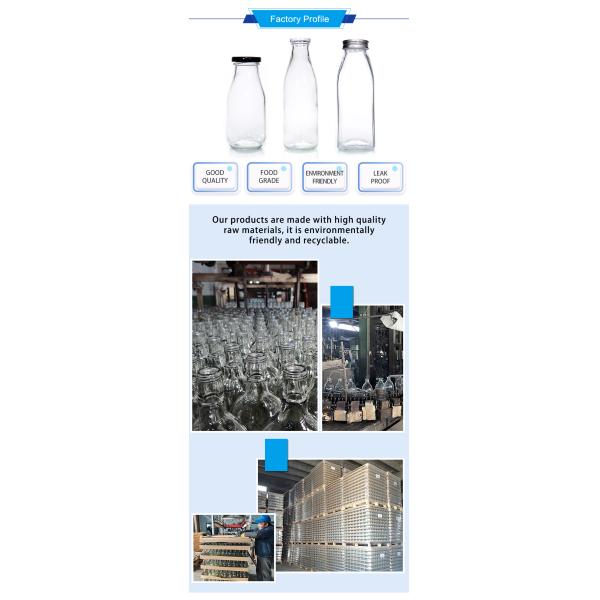 OEM Kombucha Glass Milk Bottles Glass Juice Containers With Lids