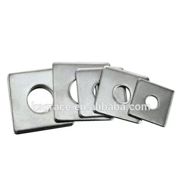 SS304 SS316 Square Lock Washer Bright Zinc Finish Square Hole Washer
