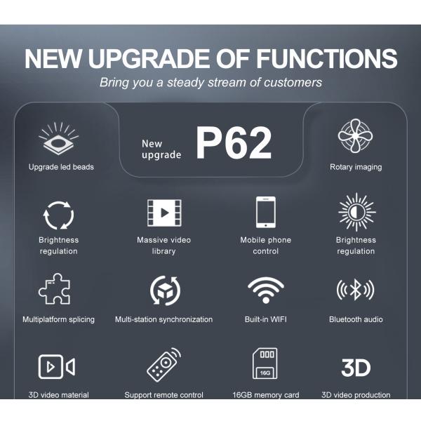 2300 Brightness 3D Holographic Fan with Wifi Control and Rotating Holographic Display