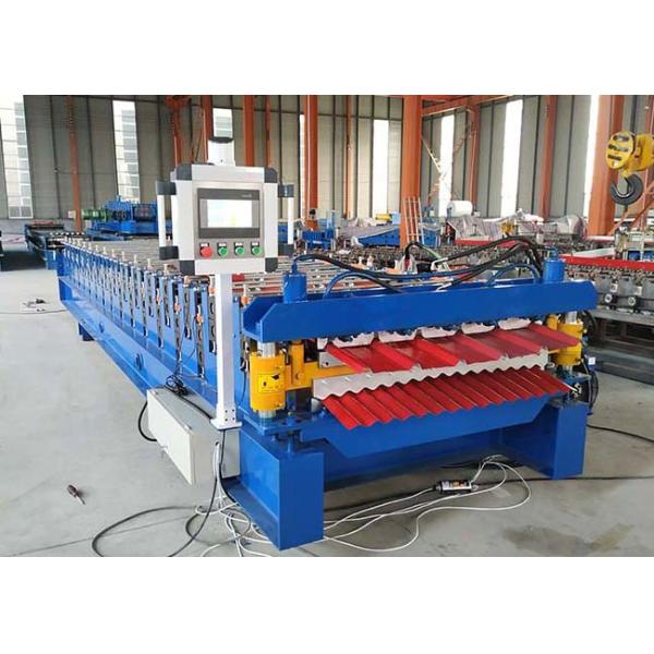 Trapezoidal Steel Profile Roll Forming Machine , Corrugation Roofing Sheet Making Machine