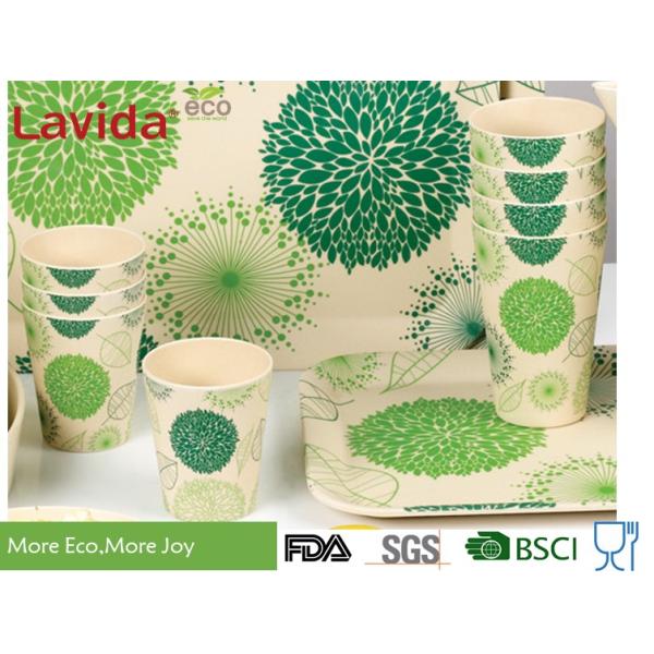 Small 10oz 285ml Round Bamboo Fiber Cup , Bamboo Fibre Coffee Cup For Home / School