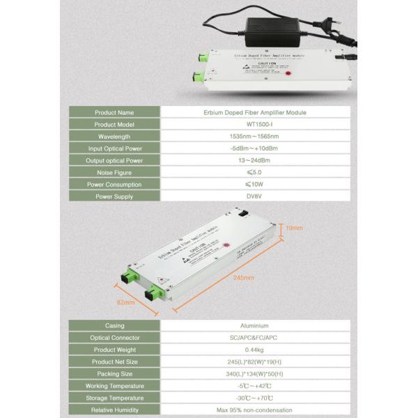 Indoor Mini EDFA Optical Amplifier Module CATV DBC 1550nm With WDM Technology